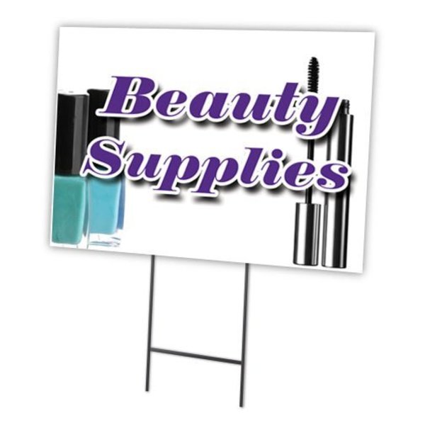 Signmission Beauty Supplies Yard Sign & Stake outdoor plastic coroplast window, C-1216 Beauty Supplies C-1216 Beauty Supplies